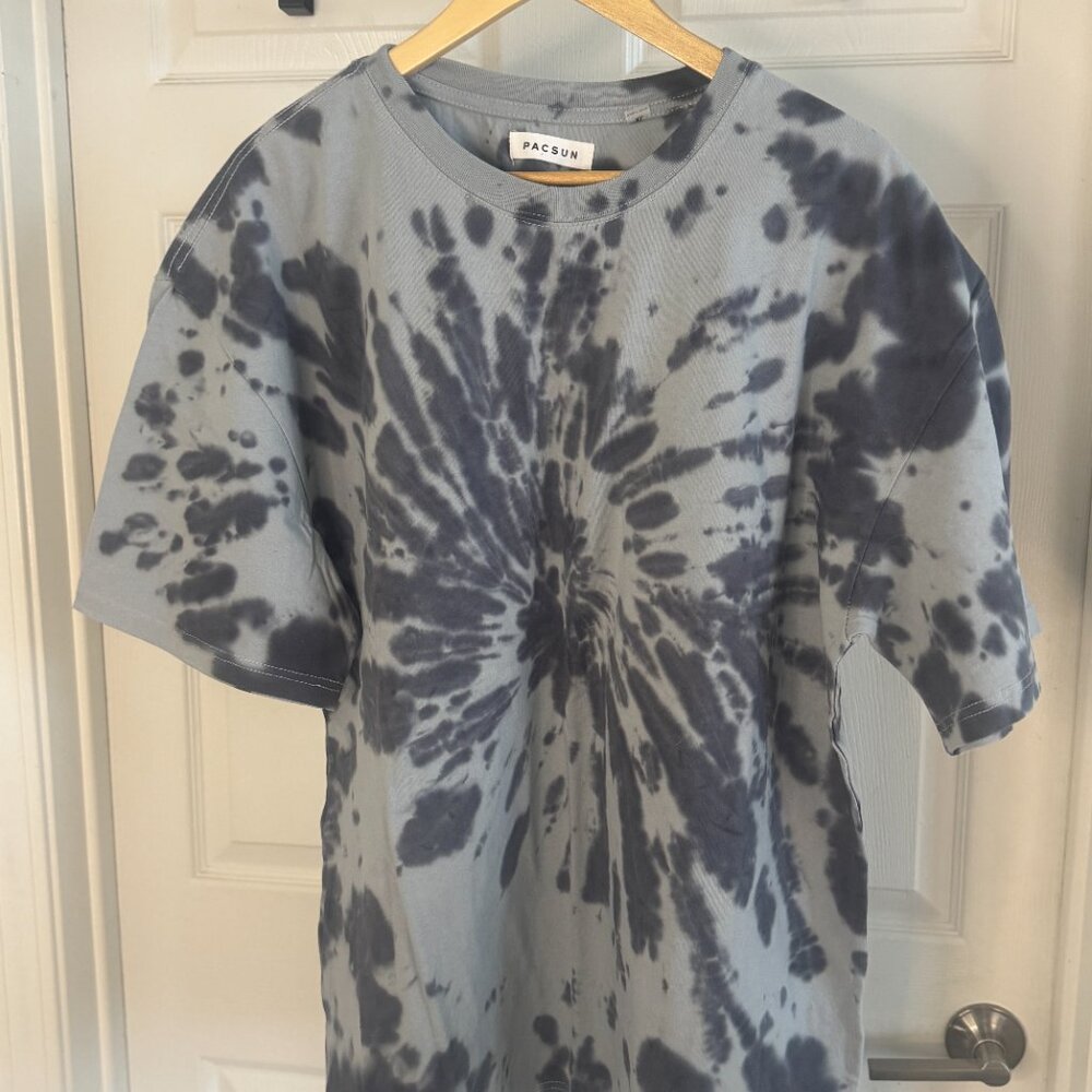 PacSun XL Dark Grey Light Grey Tie Dye Cotton Tee